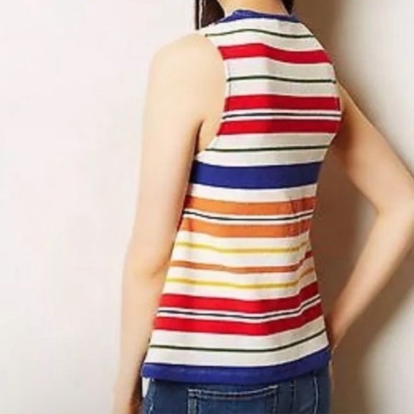 Anthropologie Postmark colorful striped Monterey Swing Tank top - Picture 2 of 6